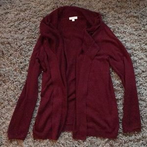 Calvin Klein Long Burgundy Stretch Fit Cardigan L